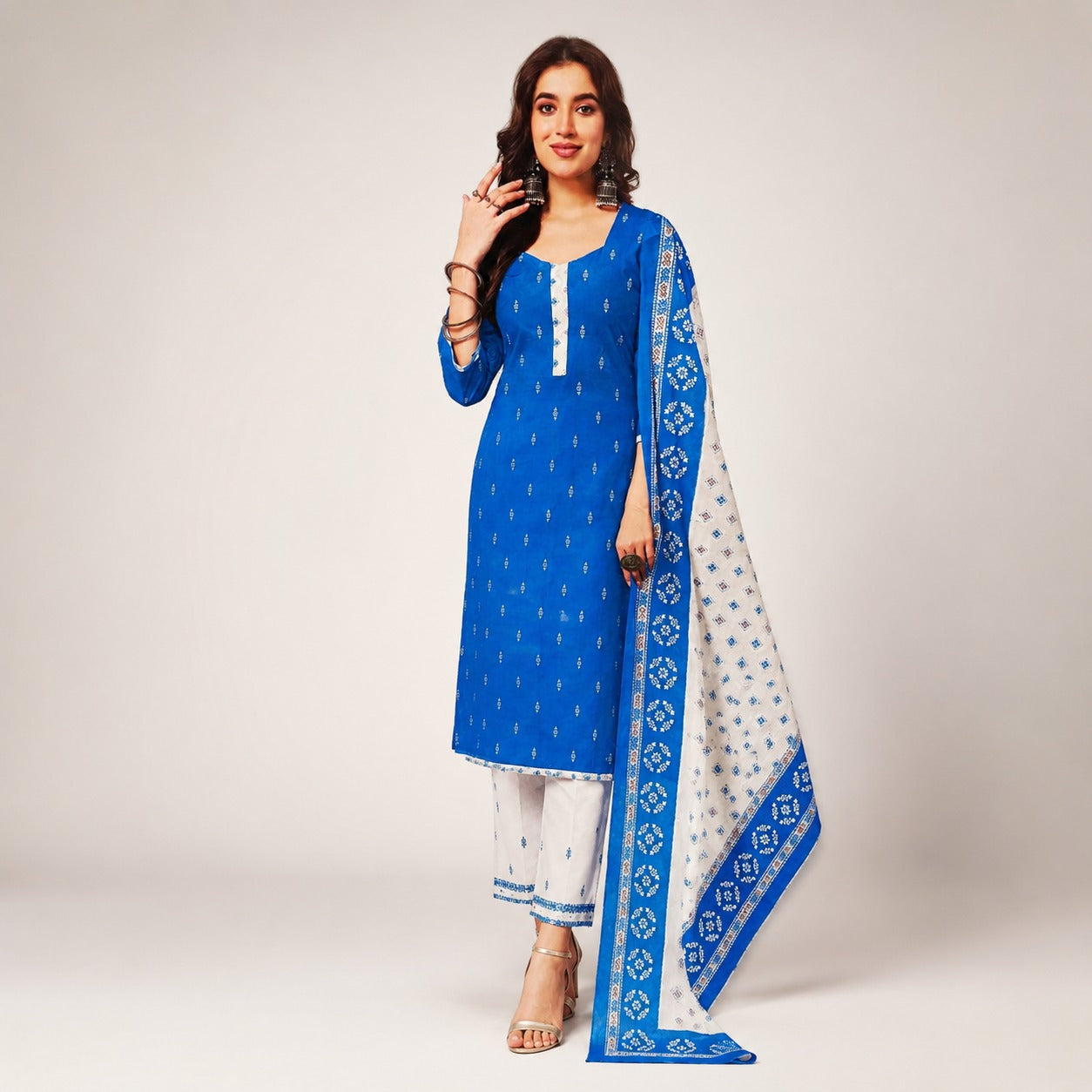 Royal Blue Kurta Pant Dupatta Set | Elegant Women’s Ethnic Wear