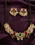Premium Traditional Multicolor Floral Mangalsutra Set with Earrings