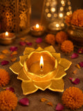 प्रीमियम हस्तनिर्मित कमळ आकाराचा सजावटीचा दिवा | Lotus Tea Light Candle Holder
