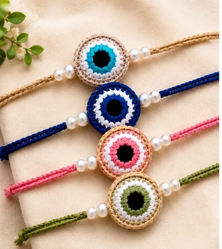 क्रोशे नझर बट्टू (Evil Eye) राखी
