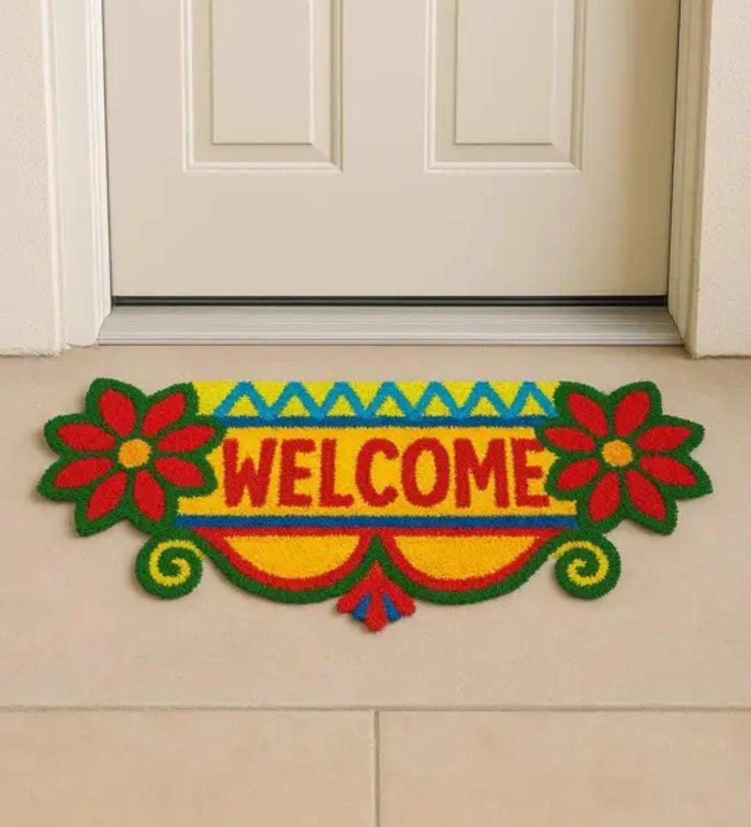 हँडमेड वेलकम लोकर डोअर मॅट / Welcome Entrance Mat