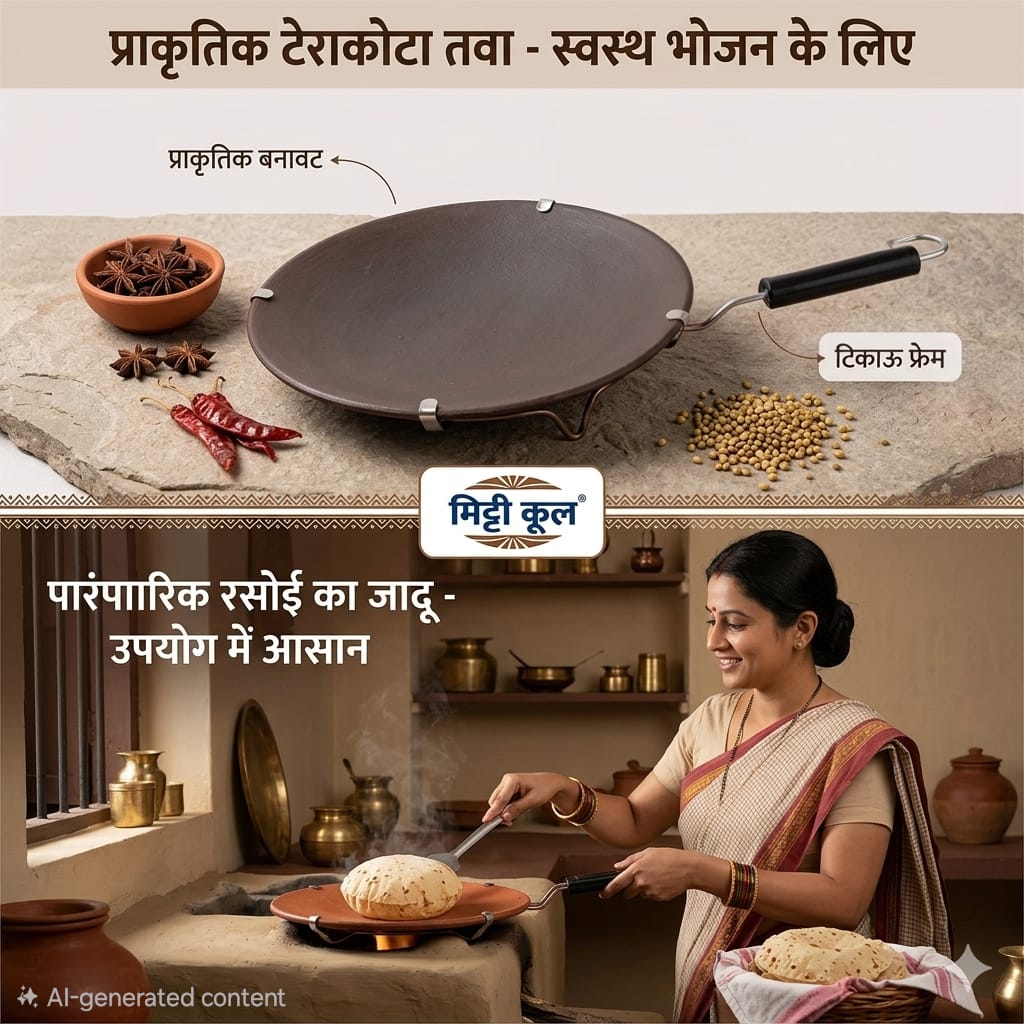 टेराकोटा तवा (मिट्टी का तवा) – स्वस्थ खाना पकाने के लिए प्राकृतिक मिट्टी के बर्तन