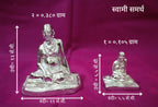 Swami Samartha Idol (Silver Finish Sacred Sitting Statue)