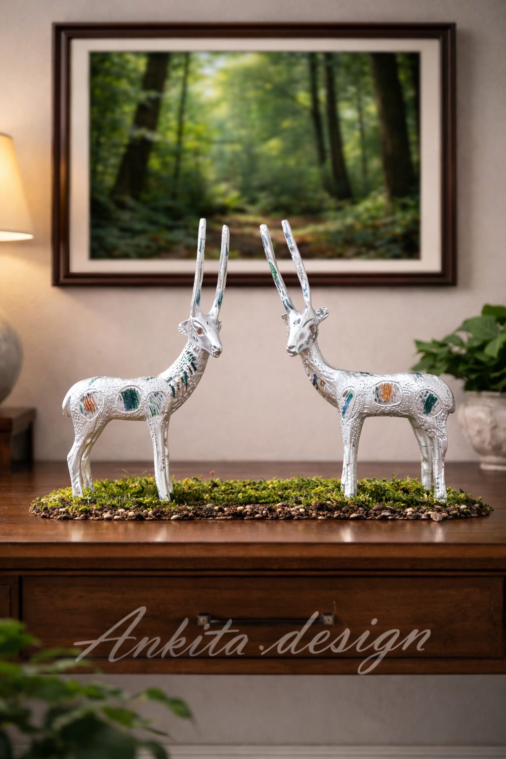 Decorative Deer Pair Showpiece (Hariṇ Jodi)