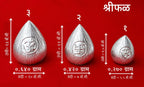 Premium White Metal Shreephal Coconut | Silver Finish Om Engraved Pooja Decor Item