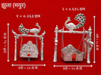 Mayur Jhula | White Metal Peacock Jhula for God Idol – Decorative Devghar Swing