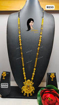 Traditional Gold-Plated Long Mangalsutra Set with Matching Earrings - Style 4