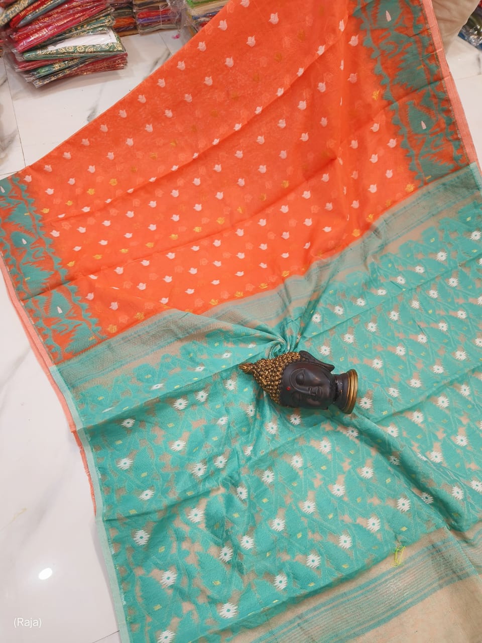 Pastel Peach Aqua Elegant Designer Saree | Soft Festive Traditional Wear