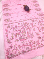 Blush Pink Elegant Printed Saree | Graceful Traditional Ethnic Wear