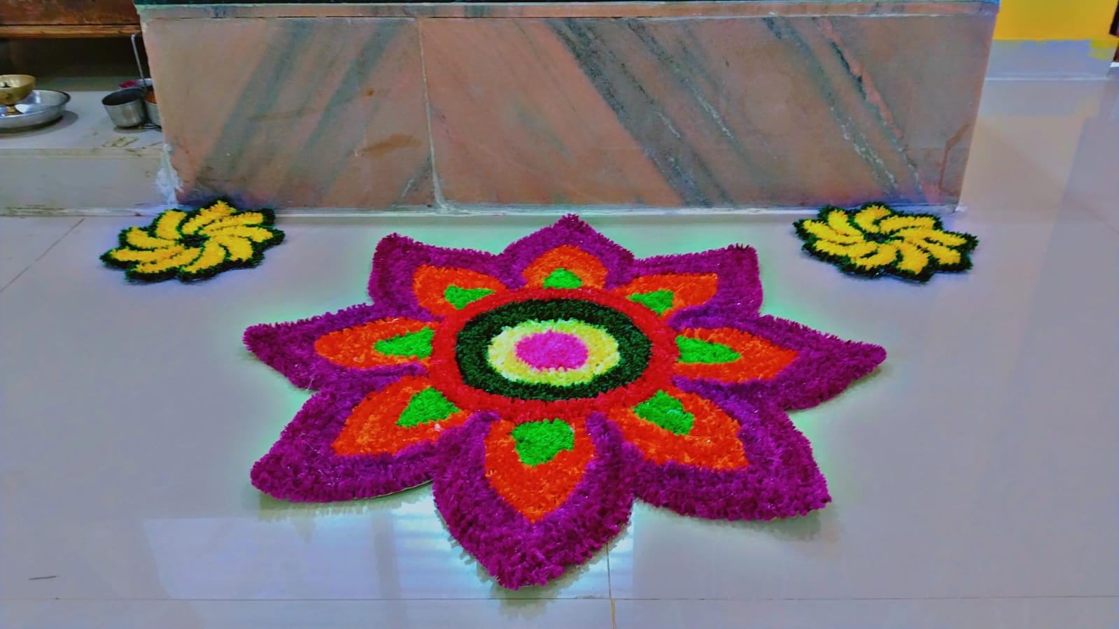 Designer Floral Rangoli Mat