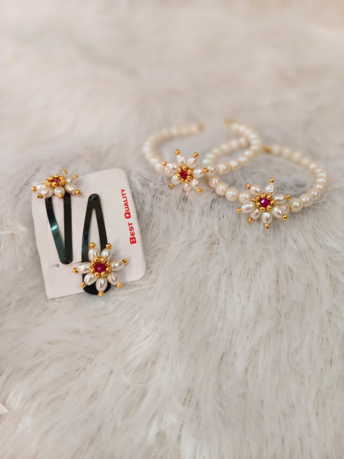 Designer Moti Beads Hair Accessories Set